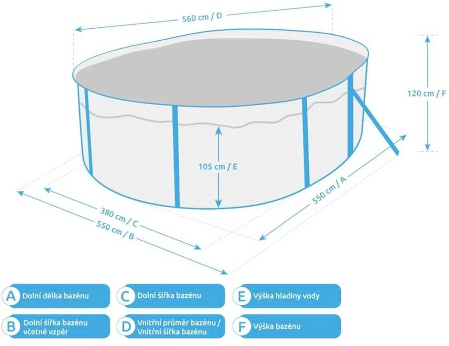 Baseino Orlando Premium techninių matmenų schema