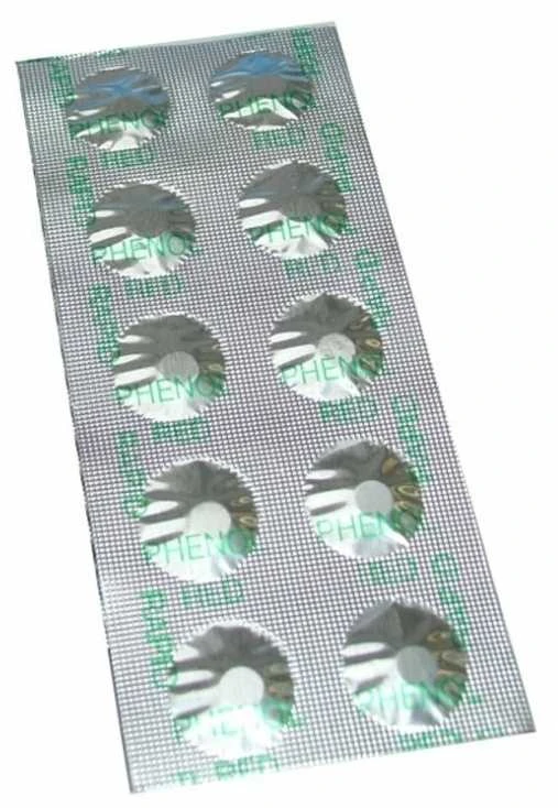 Phenol Red pH testavimo tabletės folijos lizdinėje plokštelėje