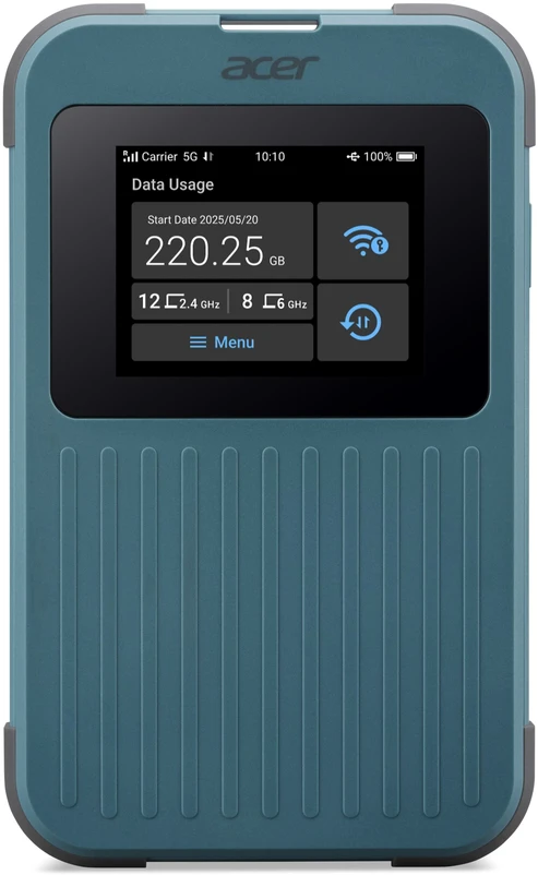 „ACER Maršrutizatorius Connect M4 5G“ su 20 GB – mobilusis „Wi-Fi“ interneto prieigos taško maršrutizatorius su dviguba 5G ir LTE jungtimi