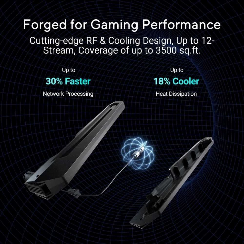 Asus | „WiFi 7“ trijų dažnių žaidimų maršrutizatorius | ROG Rapture GT-BE19000 | 802.11ax | 10/100/1000 Mbit/s | Ethernet LAN (RJ-45) jungtys 1 | Mesh palaikymas: Taip | MU-MiMO: Taip | 4G/5G | Antenos tipas: Išorinė