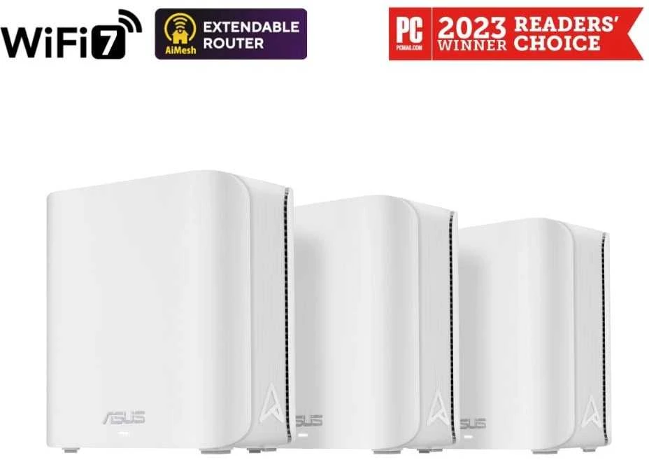 Belaidė Mesh sistema Asus ZenWiFi BD4 (3 vnt.), Wi-Fi 7 (802.11be), BE3600 (dvijuostė), AiMesh, 2x 2.5G, iki 600 m²