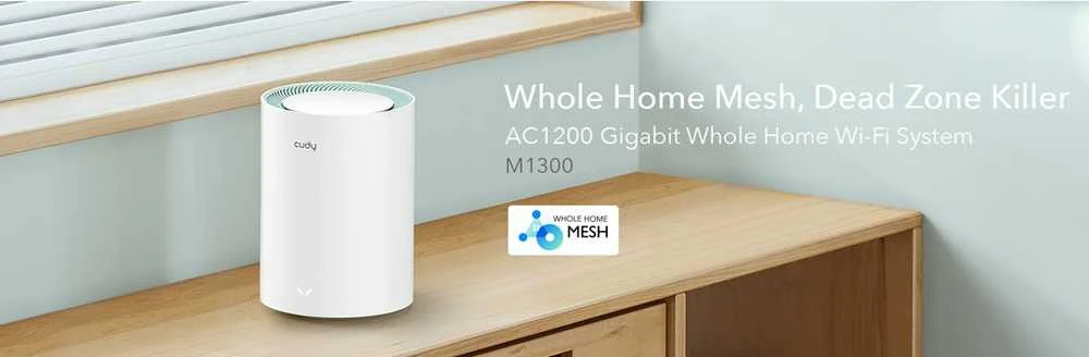Tinklo įranga - Cudy M1300 Mesh Wi-Fi sistema dviejų juostų 802.11ac balta
