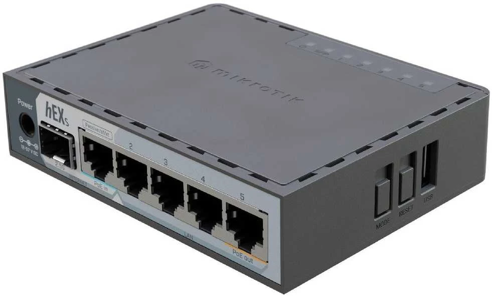 Maršrutizatorius „MikroTik“ | hEX S (2025) | 10/100/1000 Mbit/s | Ethernet LAN (RJ-45) jungtys 5 | Tinklo palaikymas: ne | MU-MiMO: ne | nėra mobiliojo plačiajuosčio ryšio