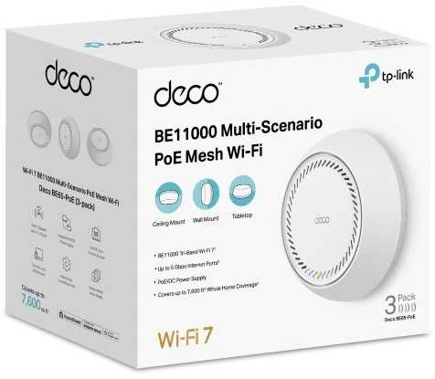 Maršrutizatorius TP-Link Deco BE65-PoE (3 vnt. pakuotė)