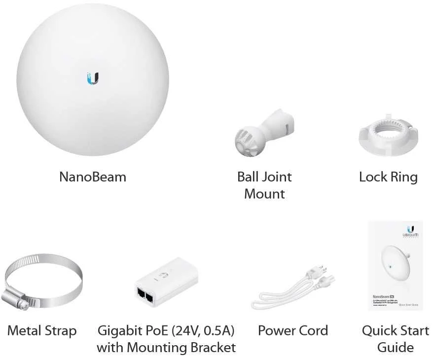 Maršrutizatorius UBIQUITI NBE-2AC-13 NanoBeam 2AC 13dBi 2,4GHz 802.11ac TDMA Gigabit PoE