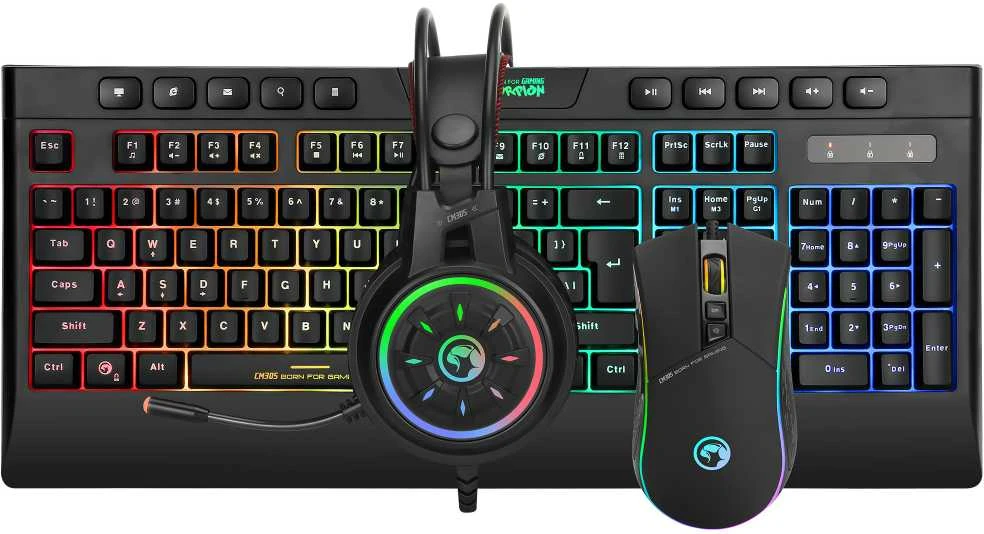 Klaviatūra Marvo CM305 + ausinės (CM305 US)