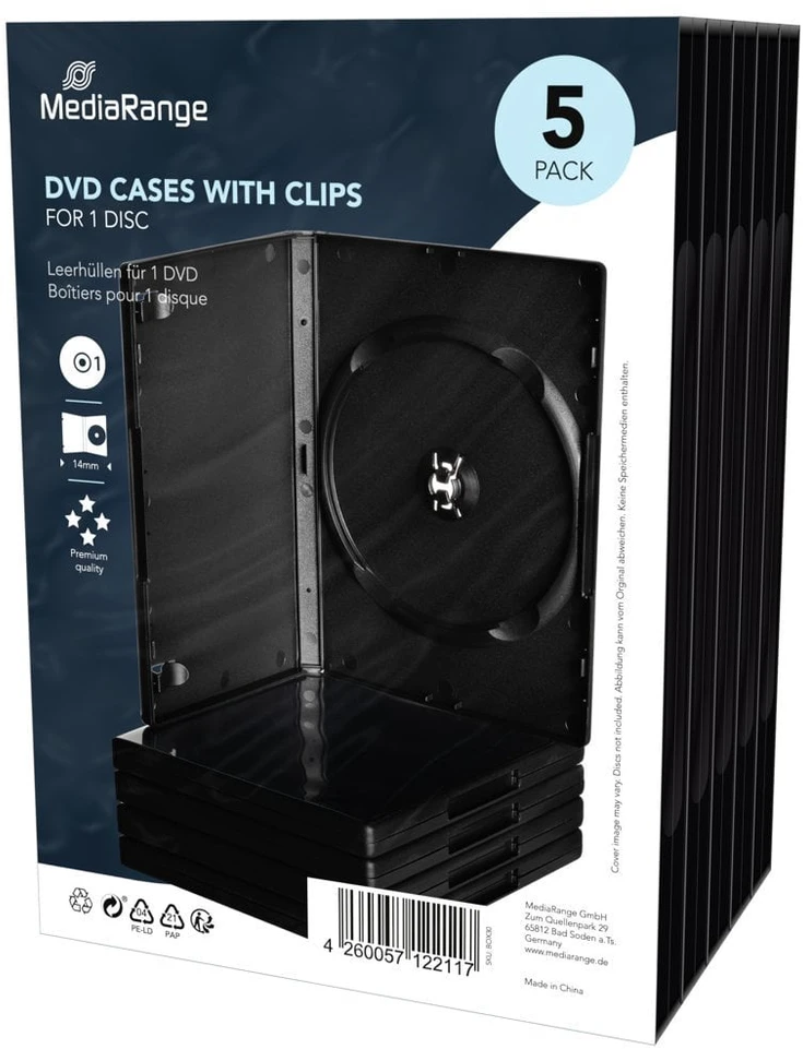MediaRange Record dėklas, 5 vnt, juoda (BOX30)