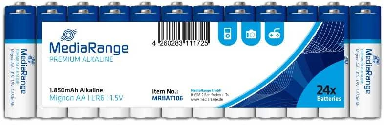 MediaRange AA 1,5V šarminės baterijos pakuotė