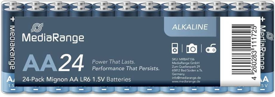 MediaRange AA baterijos, 24 vienetų pakuotė