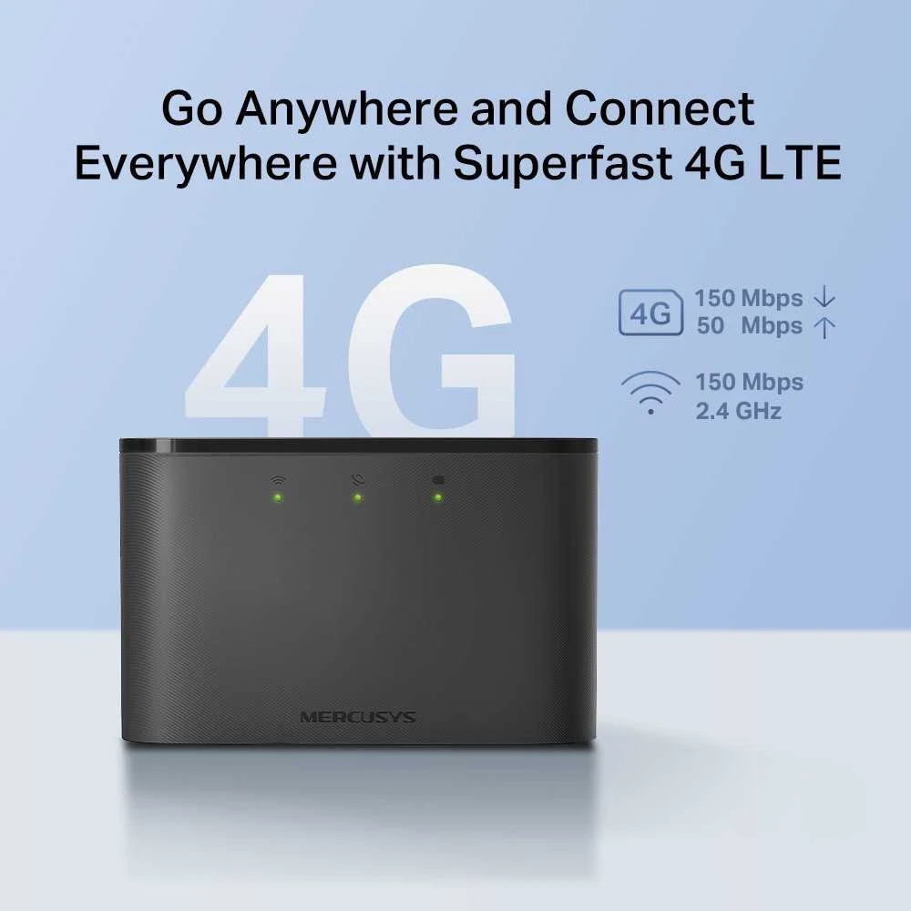 Maršrutizatorius Mercusys 150Mbps 4G LTE mobilusis Wi-Fi | Mercusys