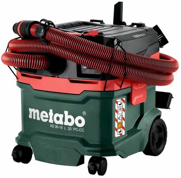 METABO Dulkių siurblys AS 36-18 L 20 PC-CC CARCASS 2x18V Z RĘCZNYM CZYSZCZENIEM FILTRA