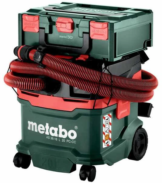 METABO Dulkių siurblys AS 36-18 L 20 PC-CC CARCASS 2x18V Z RĘCZNYM CZYSZCZENIEM FILTRA