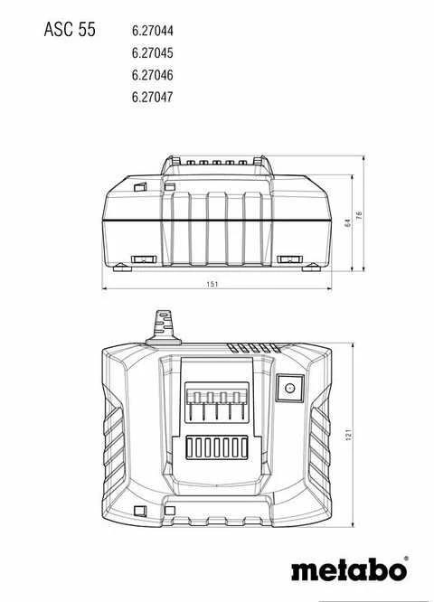 Metabo Įkroviklis ASC 55 , 12-36 V, AIR COOLED, ES (627044000)