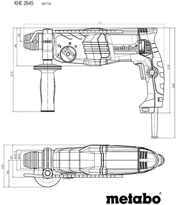 Grąžtas Elektrinis perforatorius KHE 2645 Quick SDS-plius, Metabo