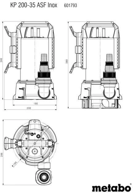 „Metabo“ švaraus ir nešvaraus vandens siurblys KP 200-30 ASF Inox