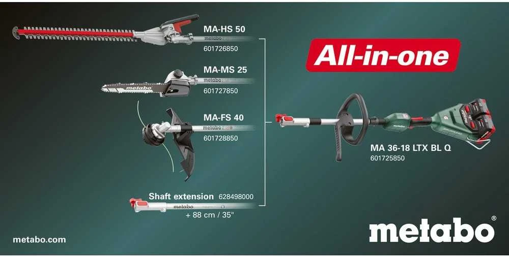 Krūmapjovė MA-FS 40 įvairiems įrankiams MA 36-18 LTX BL Q, Metabo