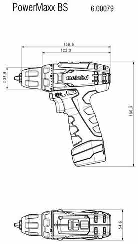METABO suktuvas-gręžtuvas POWERMAXX BS 12V 34Nm 1x2,0Ah + minkštas krepšys
