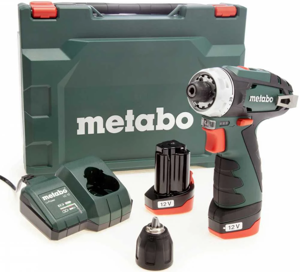 Metabo Akumuliatorinis suktuvas/gręžtuvas PowerMaxx BS Basic, 17/34Nm, 2x2,0Ah, lagaminas