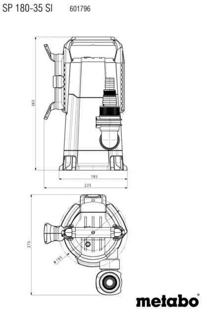 METABO SIURBLYS NEŠVARIAM VANDENIUI SP 180-35 SI