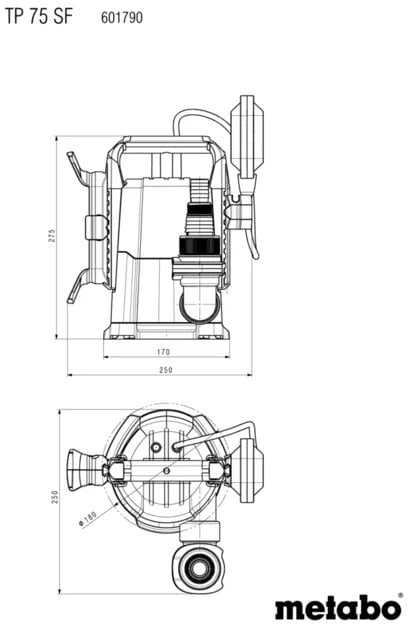 METABO TP 75 SF panardinamasis siurblys švariam vandeniui (601790000)