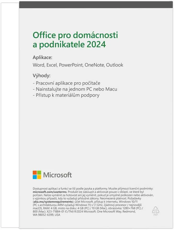 „Microsoft Office Home and Business 2024 CZ“ (verslininkams)