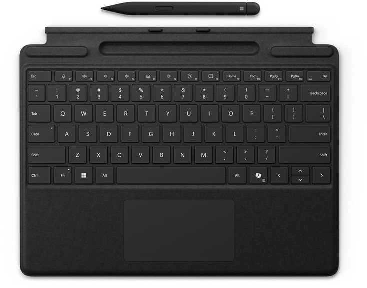 Klaviatūra „Microsoft Surface Signature Type Cover Copilot“ + plonas rašiklis, juodas