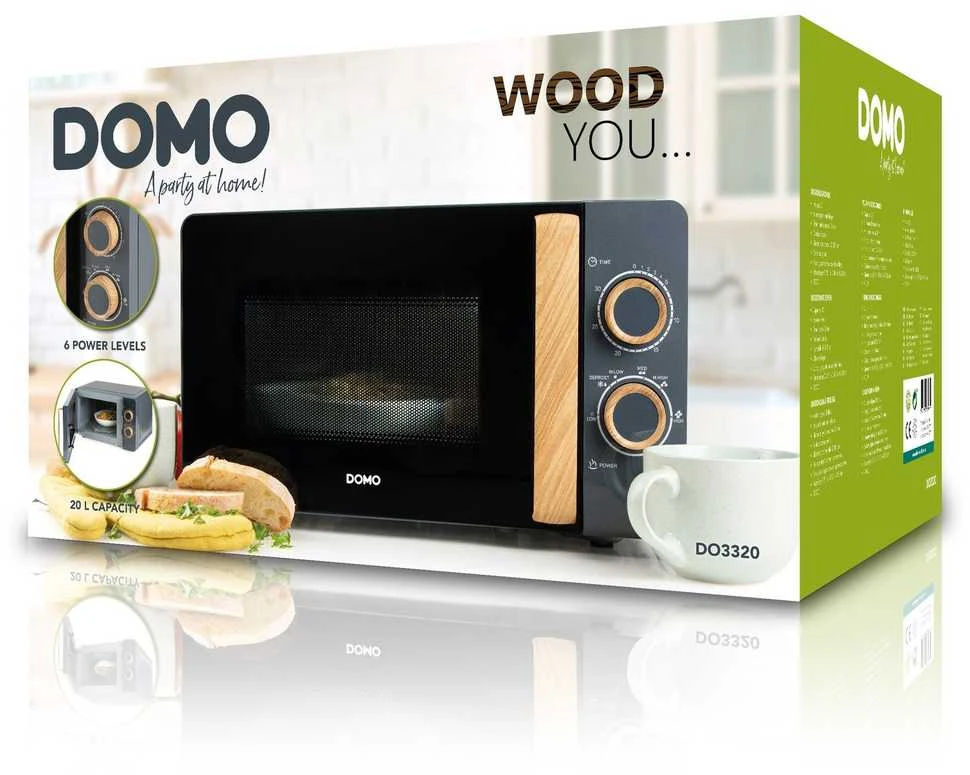 Mikrobangų krosnelė Domo DOMO DO3320 – kuchenka mikrobangų krosnelė 20 L