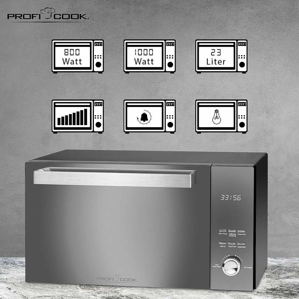 Mikrobangų krosnelė Profi Cook Proficook PC-MWG 1204 juodas
