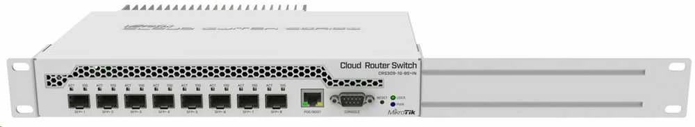 Maršrutizatorius MikroTik | Jungiklis | CRS309-1G-8S+IN | Tvarkomas žiniatinklyje | Darbalaukis | Gigabit Ethernet (vario) jungtys kiekis 1 | SFP+ jungtys kiekis 8