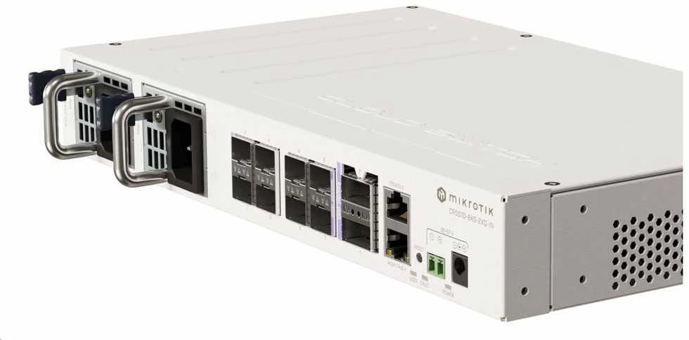 Maršrutizatorius MIKROTIK CRS510-8XS-2XQ-IN 2x100 Gigabit QSFP28 jungtys 8x25 Gigabit SFP28 jungtys dvigubas karštojo keitimo