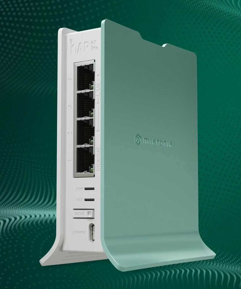 MikroTik hAP ax lite Maršrutizatorius | MikroTik | hAP ax lite Maršrutizatorius | L41G-2axD | 802.11ax | 574 Mbit/s | Ethernet LAN (RJ-45) jungtys 4 | Mesh Support No | MU-MiMO No | No mobile broadband | Antenna type Internal
