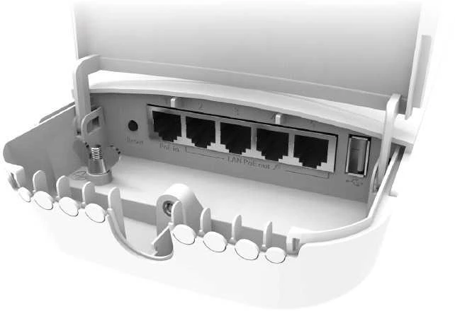 Maršrutizatorius MIKROTIK RBOmniTikPG-5HacD OmniTIK 5 PoE ac CPE 5GHz 5x RJ45 1000Mb/s prieigos taškas