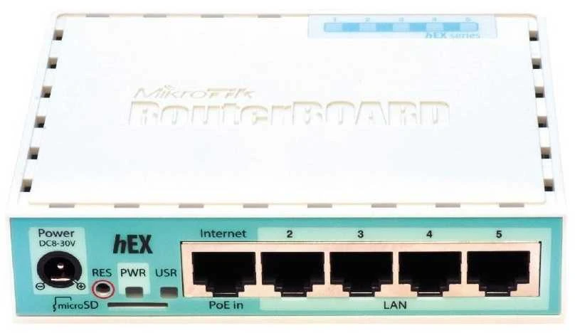 Šakotuvas „MikroTik“ laidinio Ethernet maršrutizatorius (be Wi-Fi) RB750Gr3, hEX, dviejų branduolių 880MHz procesorius, 256 MB RAM, 16 MB („MicroSD“), 5xGigabit LAN, USB, PCB ir įtampos temperatūros monitorius, pyptelėjimas, IP20, plastikinis korpusas, RouterOS L4 | MikroTik | Ethernet maršrutizatorius hEX | RB750Gr3 | Nėra Wi-Fi | Ethernet LAN (RJ-45) jungtys 5 | Nereikalingas tinklelio palaikymas | MU-MiMO Ne | Nėra mobiliojo plačiajuosčio ryšio | 1 | 12 mėn.