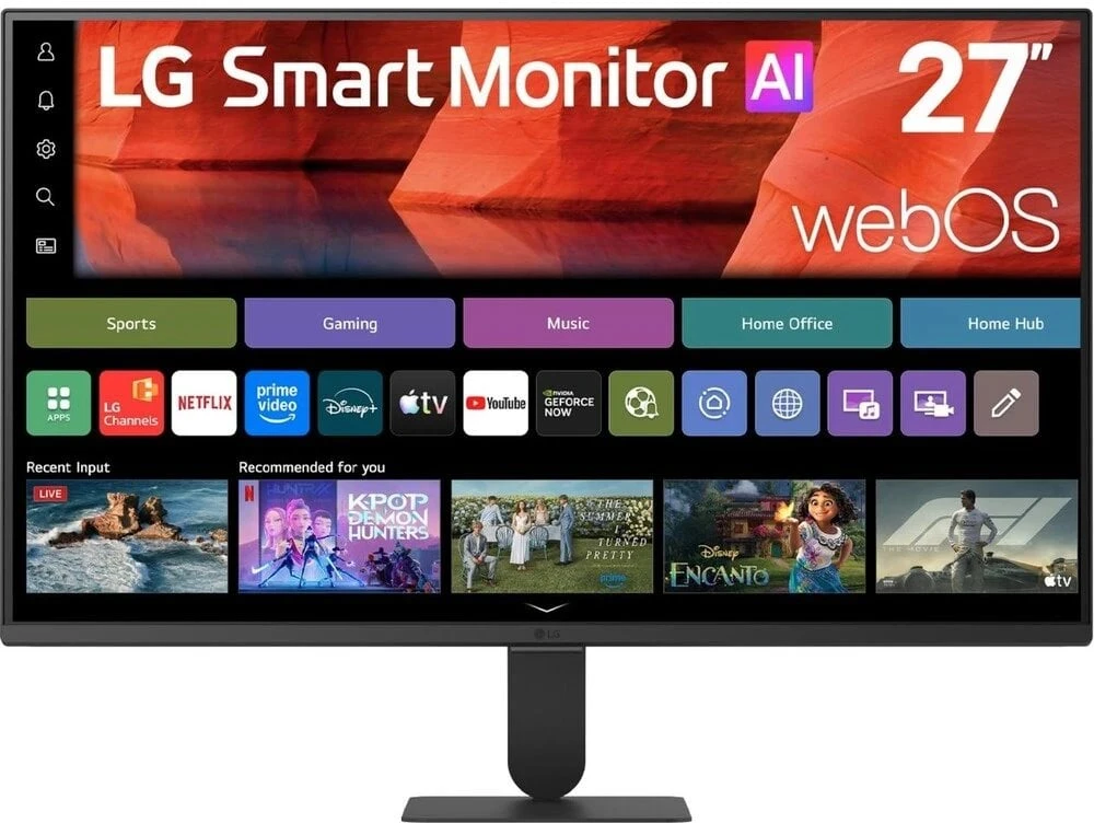 MO LG išmanusis monitorius 27 colių IPS FHD / 120 Hz / 250 nitų / HDR10 Pro / webOS / „Wi-Fi“ / „AirPlay 2“ / HDMI / AI „Sound Pro“