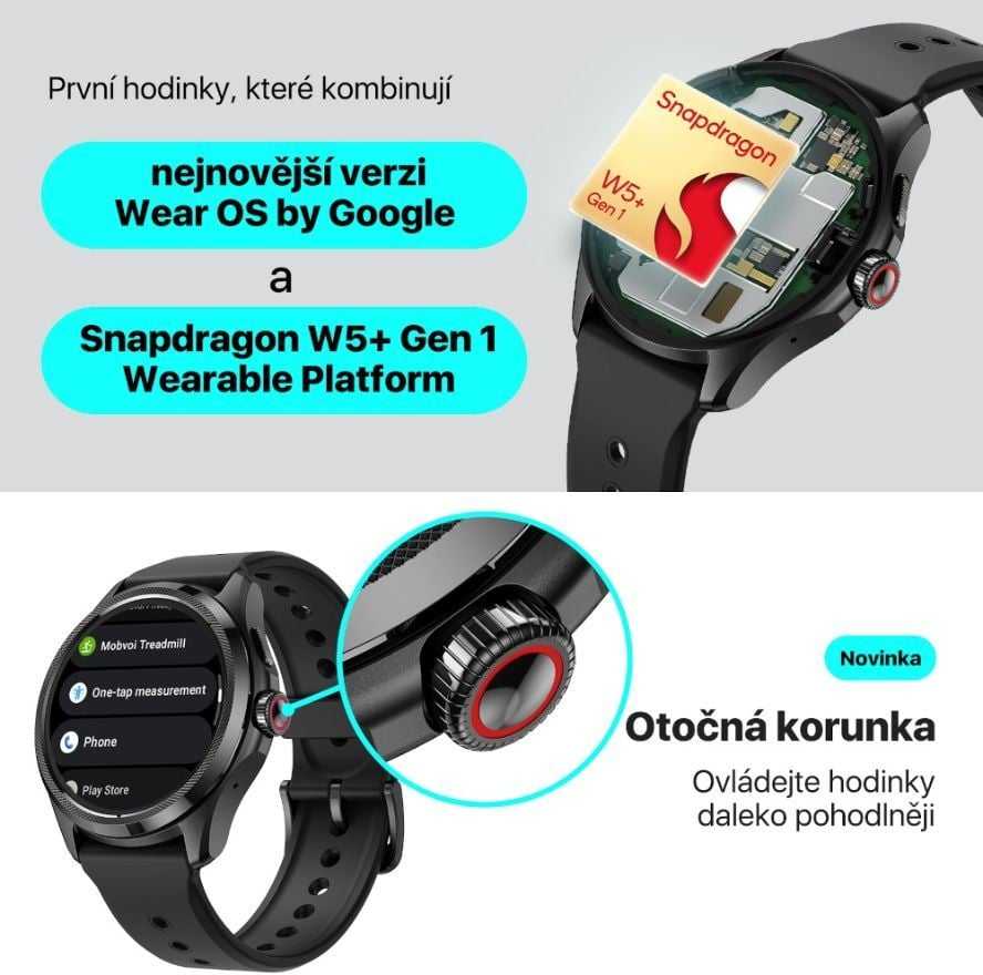 Išmanusis laikrodis Mobvoi Ticwatch Pro 5, Pilkos spalvos