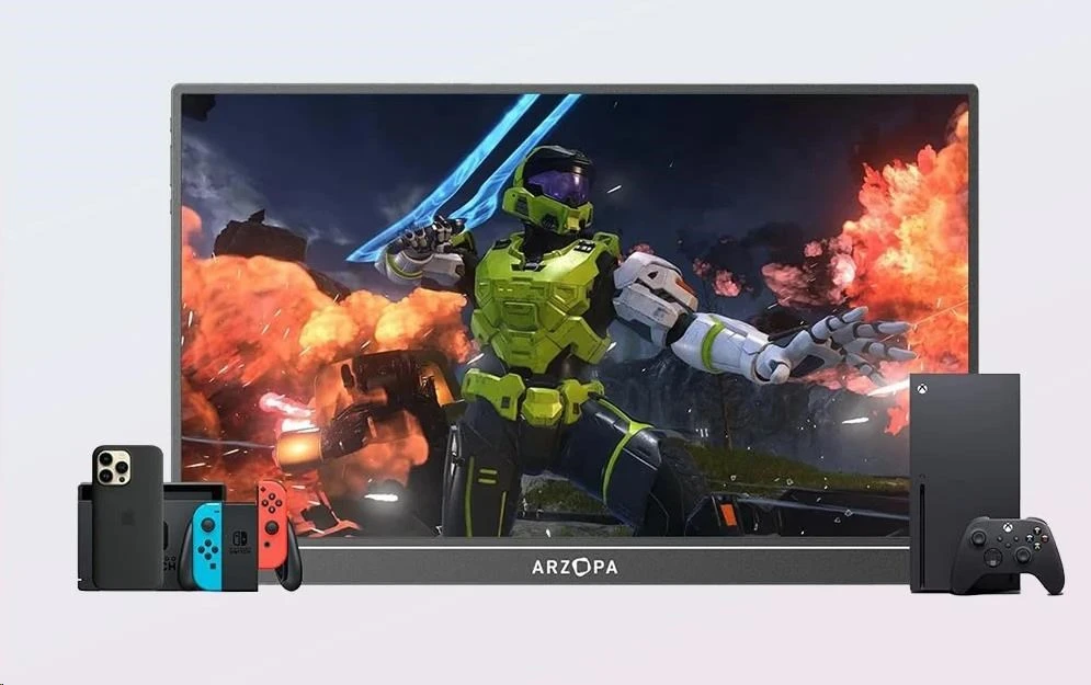 Paskutinis išpardavimas Arzopa Z1C nešiojamas monitorius 16.1" IPS Full HD 1080p metalinis korpusas nešiojamas monitorius, juodas