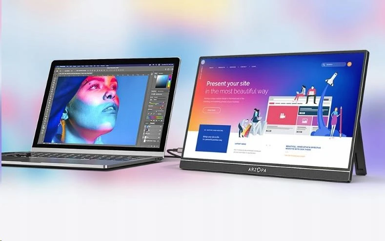 Paskutinis išpardavimas Arzopa Z1C nešiojamas monitorius 16.1" IPS Full HD 1080p metalinis korpusas nešiojamas monitorius, juodas