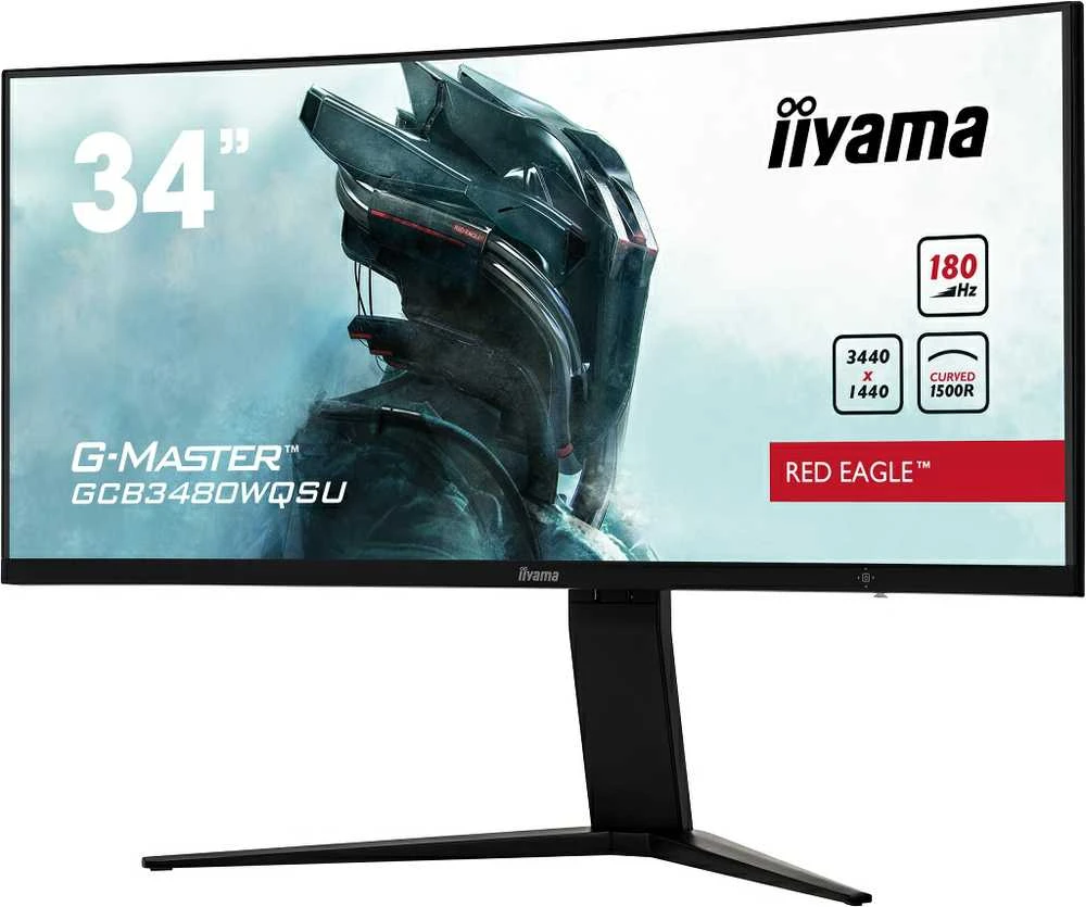 Monitorius IIYAMA GCB3480WQSU-B1 34 colių ETE VA 3440x1440 UW Curved Gaming 1500R 180Hz 21:9 420cd/m2 4ms MPRT 2xHDMI 2xDP USB-HUB 2x3.2 garsiakalbiai