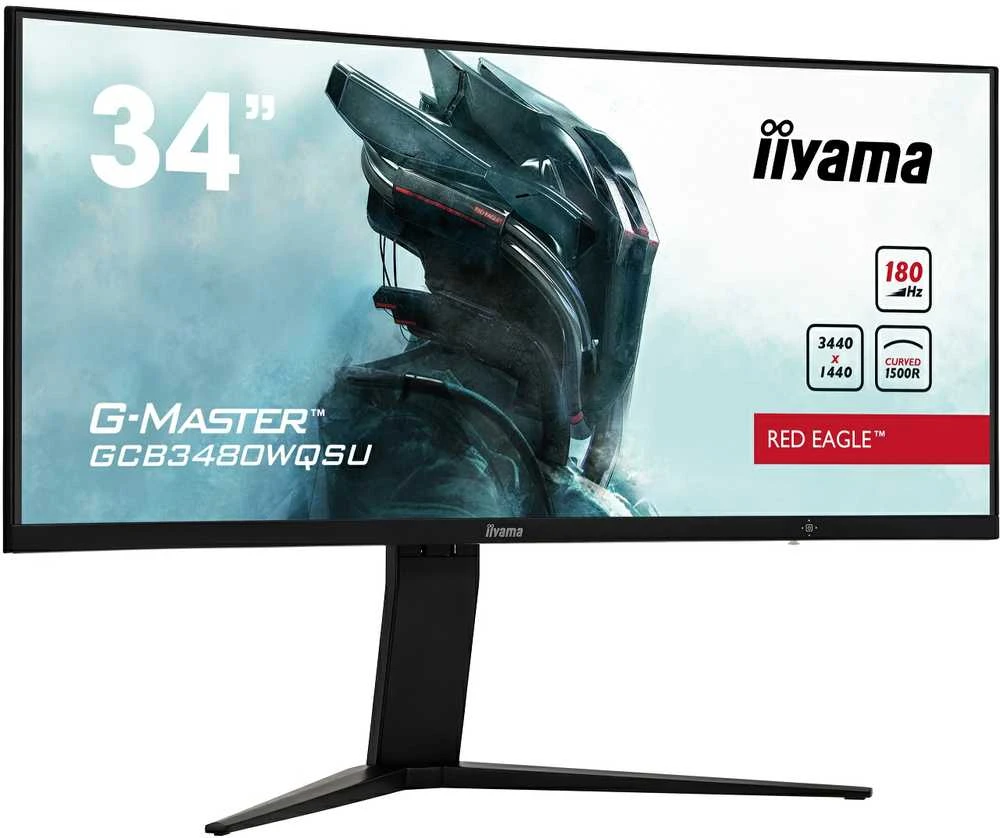Monitorius IIYAMA GCB3480WQSU-B1 34 colių ETE VA 3440x1440 UW Curved Gaming 1500R 180Hz 21:9 420cd/m2 4ms MPRT 2xHDMI 2xDP USB-HUB 2x3.2 garsiakalbiai