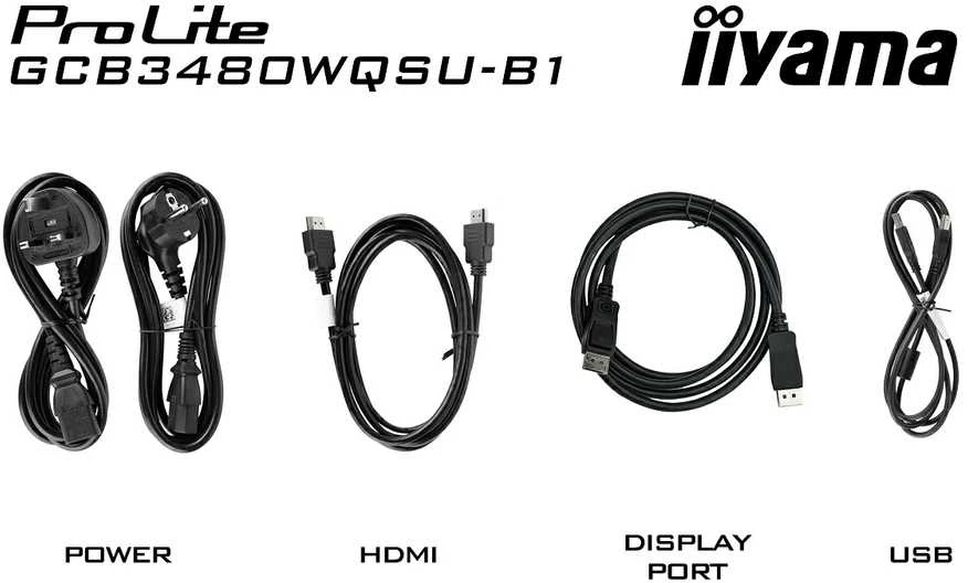 Monitorius IIYAMA GCB3480WQSU-B1 34 colių ETE VA 3440x1440 UW Curved Gaming 1500R 180Hz 21:9 420cd/m2 4ms MPRT 2xHDMI 2xDP USB-HUB 2x3.2 garsiakalbiai