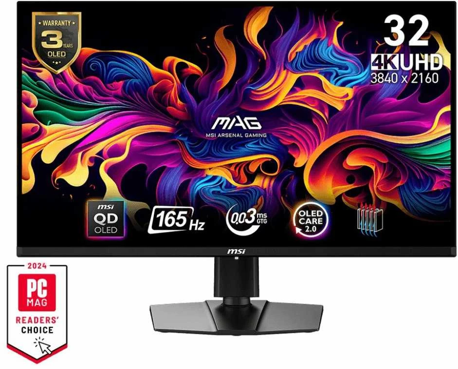 Žaidimų monitorius MSI MAG 321UP, 31.5" 4K UHD (3840x2160) QD-OLED, 165Hz, 0.03ms, HDR, USB-C