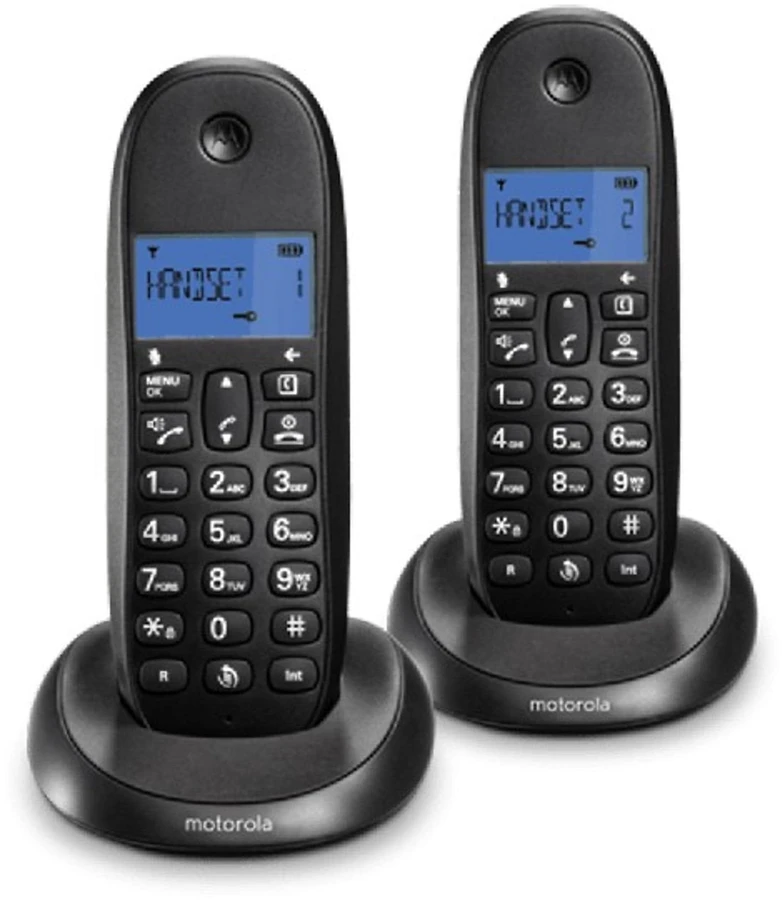 Telefonas stacionarus belaidis komplektas 2 vnt. Motorola C1002CB+ juoda