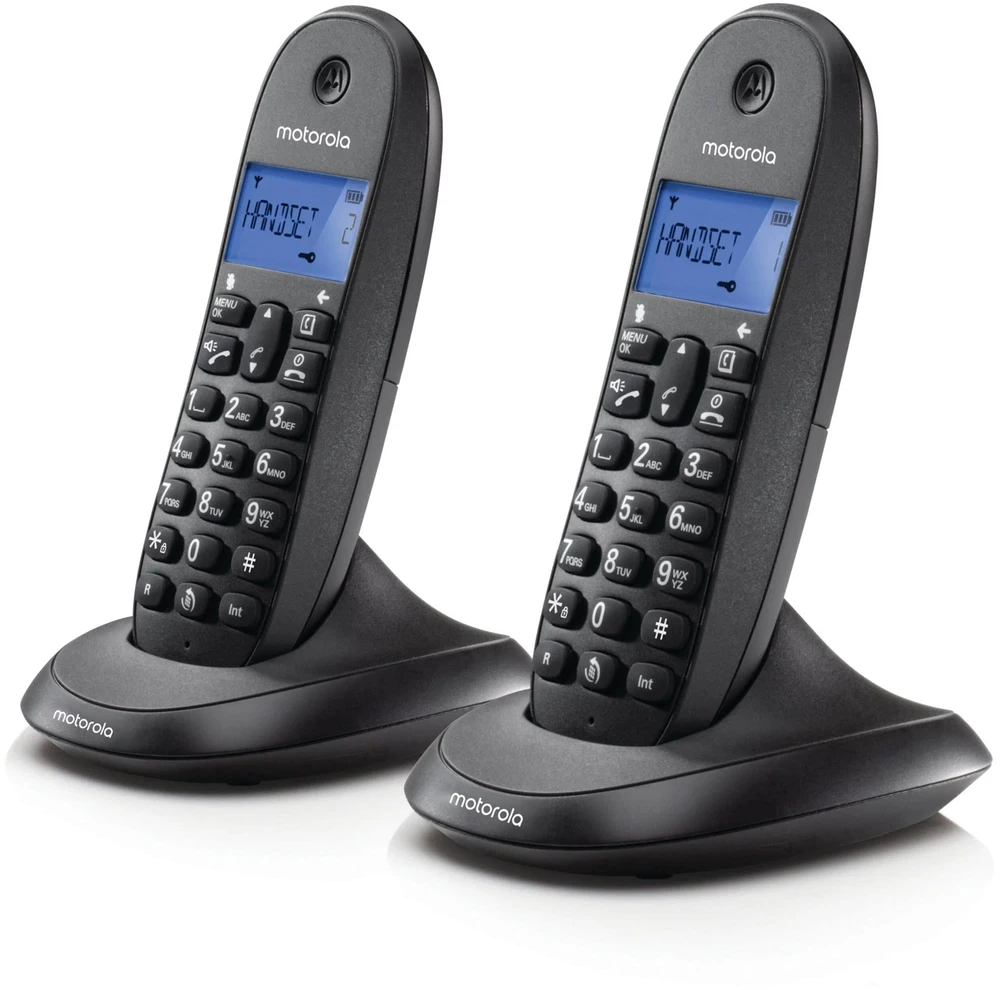 Telefonas stacionarus belaidis komplektas 2 vnt. Motorola C1002CB+ juoda