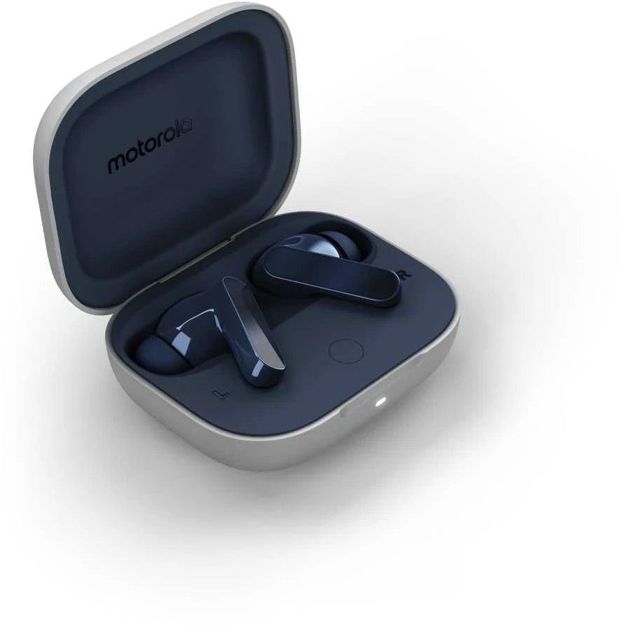 Motorola MOTO BUDS STARLIGHT atidarytas krovimo dėklas