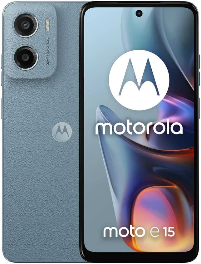 Motorola Moto e15 6,67 colių dviejų SIM kortelių Android 14 Edition Go 4G USB Type-C 2 GB 64 GB 5200 mAh Misty Mėlyna