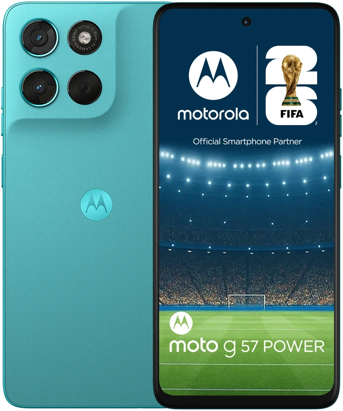 Motorola moto g57 power 17,1 cm (6.72″) Dviguba SIM jungtis Android 16.0 5G C tipo USB 12 GB 256 GB 7000 mAh Turkis