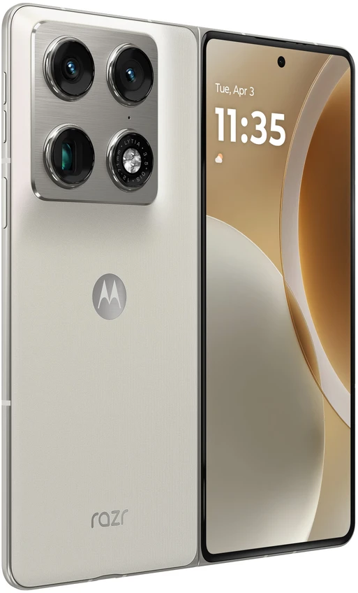 „Motorola razr fold“ 20,6 cm (8,09 colio) dviejų SIM kortelių „Android 16.0“ 5G USB C tipo 16 GB 512 GB 6000 mAh Baltas
