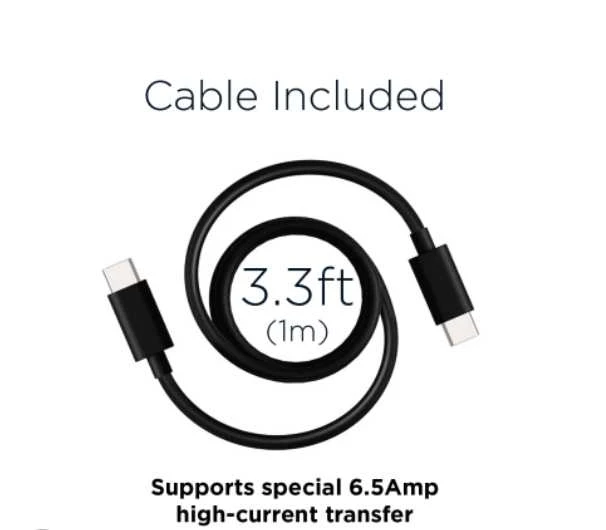 Laidinis įkroviklis Motorola TurboPower 68W USB-C with cable USB-C to USB-C 1m juodos spalvos