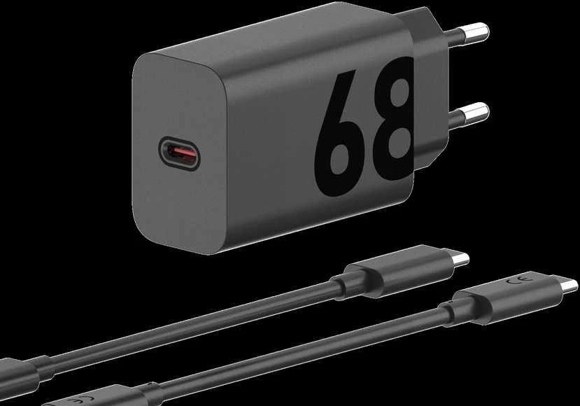 Laidinis įkroviklis Motorola TurboPower 68W USB-C with cable USB-C to USB-C 1m juodos spalvos