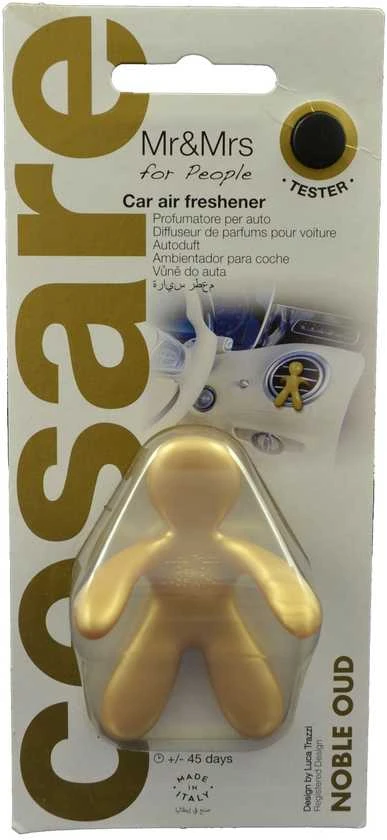 Mr&Mrs Fragrance „Mr&Mrs Cesare“ automobilių oro gaiviklis JCESBS18NV00 „Scent for Car“, „Noble Oud“, auksinis
